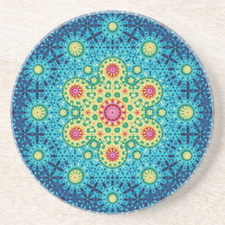 Rainbow-Krawatte Geometric Mandala 2 Muster Getränkeuntersetzer