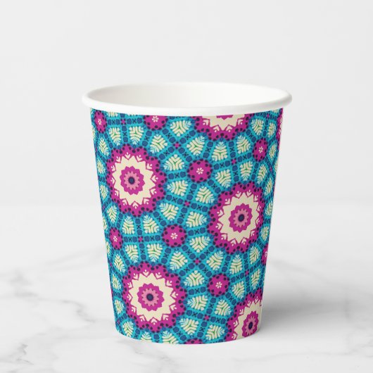 Rainbow-Krawatte Geometric Mandala 5 Muster Pappbecher (Rückseite)