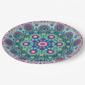 Rainbow-Krawatte Geometric Mandala 5 Muster Pappteller (Schrägansicht)