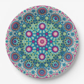 Rainbow-Krawatte Geometric Mandala 5 Muster Pappteller (Vorderseite)