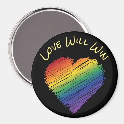 Rainbow-Kribbelherz Magnet (Vorderseite/Rückseite)