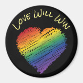 Rainbow-Kribbelherz Magnet (Vorne)