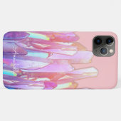 Rainbow-Kristalle auf rosa Case-Mate iPhone Hülle (Rückseite (Horizontal))