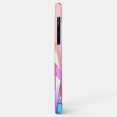 Rainbow-Kristalle auf rosa Case-Mate iPhone Hülle (Hinten/Links)