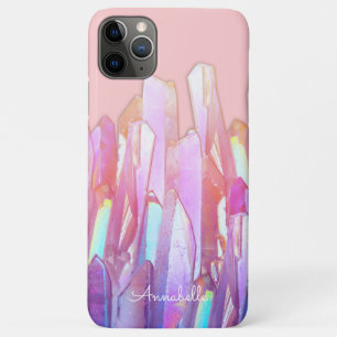 Rainbow-Kristalle auf rosa Case-Mate iPhone Hülle