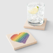 Rainbow-Krittelstein-Untersetzer Steinuntersetzer (Seitenansicht)