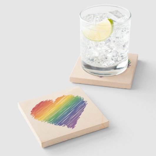 Rainbow-Krittelstein-Untersetzer Steinuntersetzer (Seitenansicht)