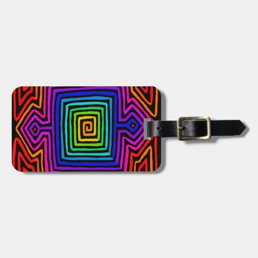 Rainbow Kuna Indian Mola Gepäckanhänger (Vorderseite horizontal)