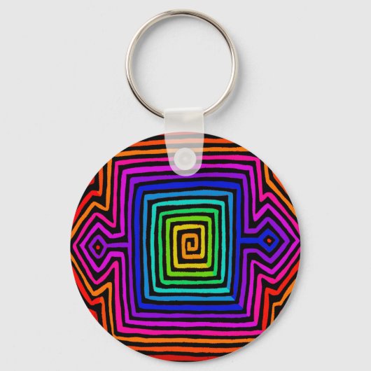 Rainbow Kuna Indian Mola Schlüsselanhänger (Vorderseite)