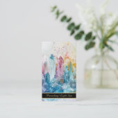 *~* Rainbow Künstlerisch QR Tropfen Crystals AP90 Visitenkarte (Stehend Vorderseite)