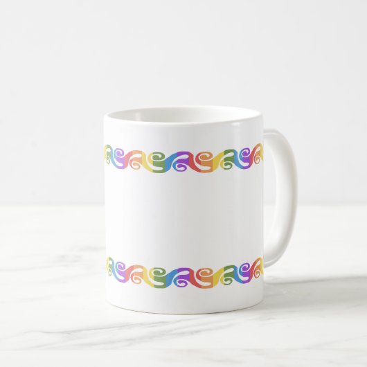 Rainbow La Tene Celtic Swirl Kaffeetasse (VorderseiteRechts)