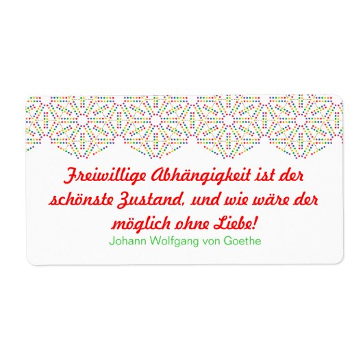 Rainbow Labels (Vorne)