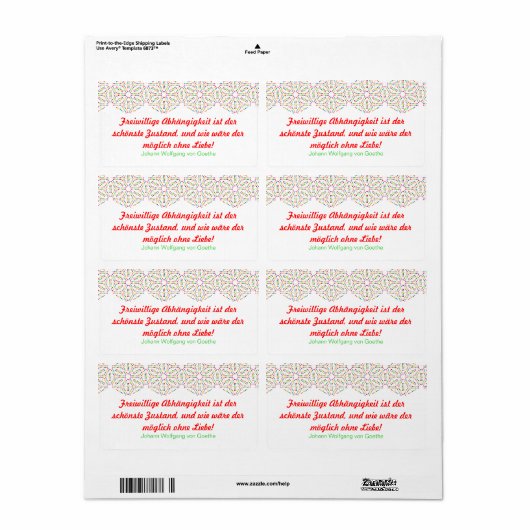 Rainbow Labels (Vorne)