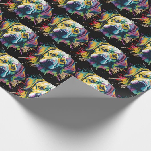 Rainbow Labrador Retriever Watercolor Geschenkpapier (Ecke)