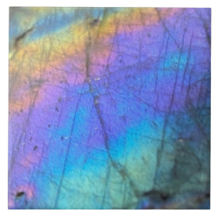 Rainbow Labradorite Crystal Print Fliese