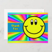 Rainbow Lächeln Gesicht Emoji Danke Postcard Postkarte (Vorne/Hinten)
