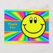 Rainbow Lächeln Gesicht Emoji Danke Postcard Postkarte (Vorderseite)