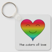 Rainbow lächelnd Herz zweiseitig Schlüsselanhänger (Vorderseite)