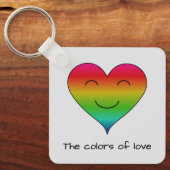 Rainbow lächelnd Herz zweiseitig Schlüsselanhänger (Vorderseite)