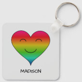 Rainbow lächelnd Herz zweiseitig Schlüsselanhänger (Rückseite)