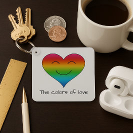Rainbow lächelnd Herz zweiseitig Schlüsselanhänger