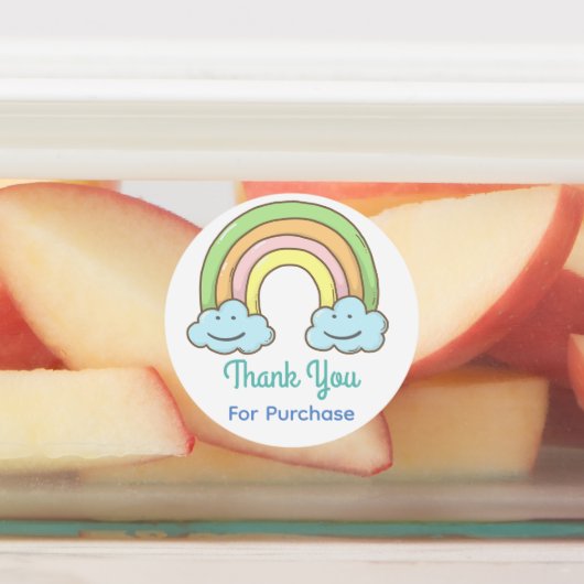 Rainbow Lächelnde Cloud Vielen Dank Etiketten (Befestigt)