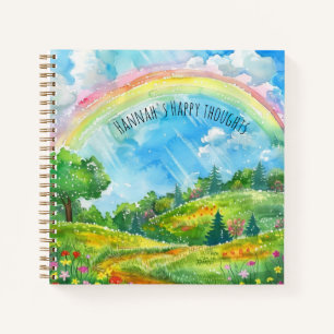 Rainbow Landschaft Glückliche Gedanken Psychische Notizblock