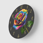 Rainbow Lange Steppe Rose- Runde Wanduhr (Winkel)