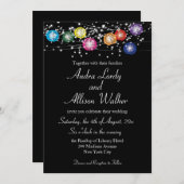 Rainbow Lanterns Lesbian Gay Wedding Einladung (Vorne/Hinten)