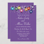 Rainbow Lanterns Lesbian Gay Wedding Einladung (Vorne/Hinten)