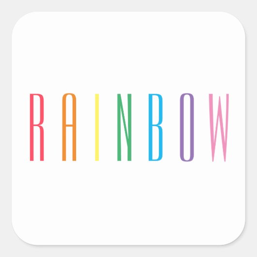 RAINBOW Large Square Stickers (Vorderseite)