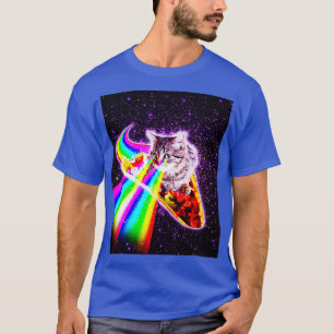 Rainbow Laser Eyes Kitty Galaxy Katze Weltraum Ca T-Shirt