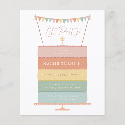 Rainbow Layer Cake Budget Geburtstag Partei (Vorderseite)