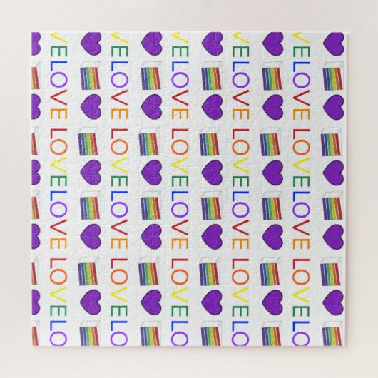 Rainbow Layer Cake Slice LGBT Gay Pride LIEBE Herz Puzzle (Horizontal)