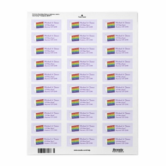 Rainbow Layer Cake Slice Pride Labels (Vorne)