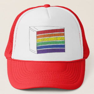 Rainbow Layer Cake Slide Gay Pride LGBT LGBTQ Truckerkappe