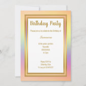 RAINBOW LAYER GOLD JEDEN ANLASS GEBURTSTAG EINLADUNG (Vorderseite)