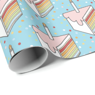 Rainbow Layered Cake Slices Dotty Niedlich Geschenkpapier