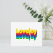 Rainbow Layers Lovejoy Name Label Feiertagspostkarte (Stehend Vorderseite)