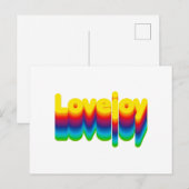 Rainbow Layers Lovejoy Name Label Feiertagspostkarte (Vorne/Hinten)