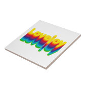 Rainbow Layers Lovejoy Name Label Fliese (Seite)