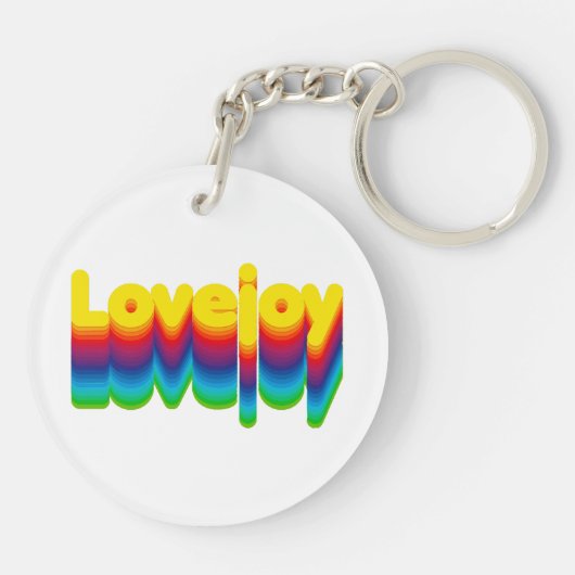 Rainbow Layers Lovejoy Name Label Schlüsselanhänger (Rückseite)