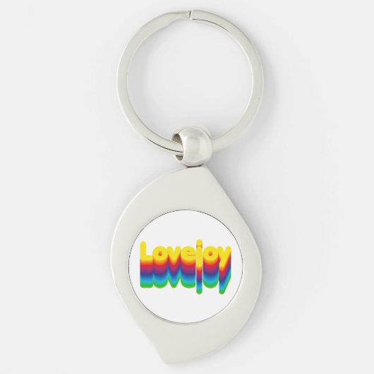 Rainbow Layers Lovejoy Name Label Schlüsselanhänger (Vorderseite)