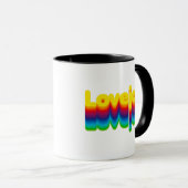 Rainbow Layers Lovejoy Name Label Tasse (VorderseiteRechts)