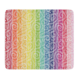 Rainbow Leaf Muster farbenfroh modern Schneidebrett