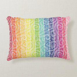 Rainbow Leaf Pattern Boho Dekokissen