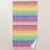 Rainbow Leaf Pattern Boho Strandtuch (Vorderseite)