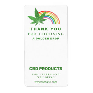 Rainbow Leaf White CBD Box Packungsetiketten