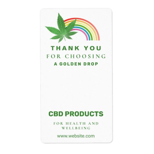 Rainbow Leaf White CBD Box Packungsetiketten (Vorne)