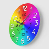Rainbow Learn to Tell Time Classroom Clock Große Wanduhr (Winkel)